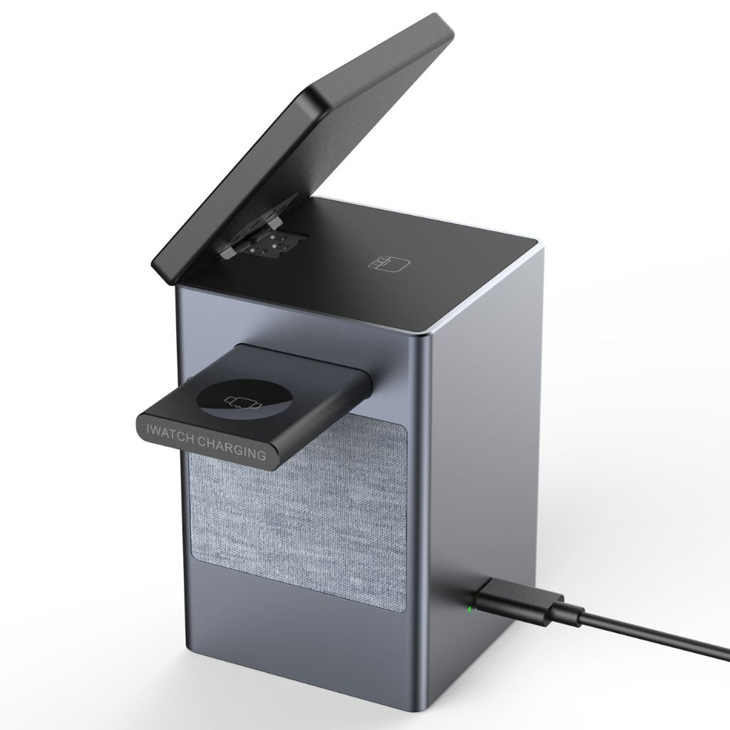 3 in 1 Magnetischer Ladegerät mit Wecker & Bluetooth-Lautsprecher für Apple