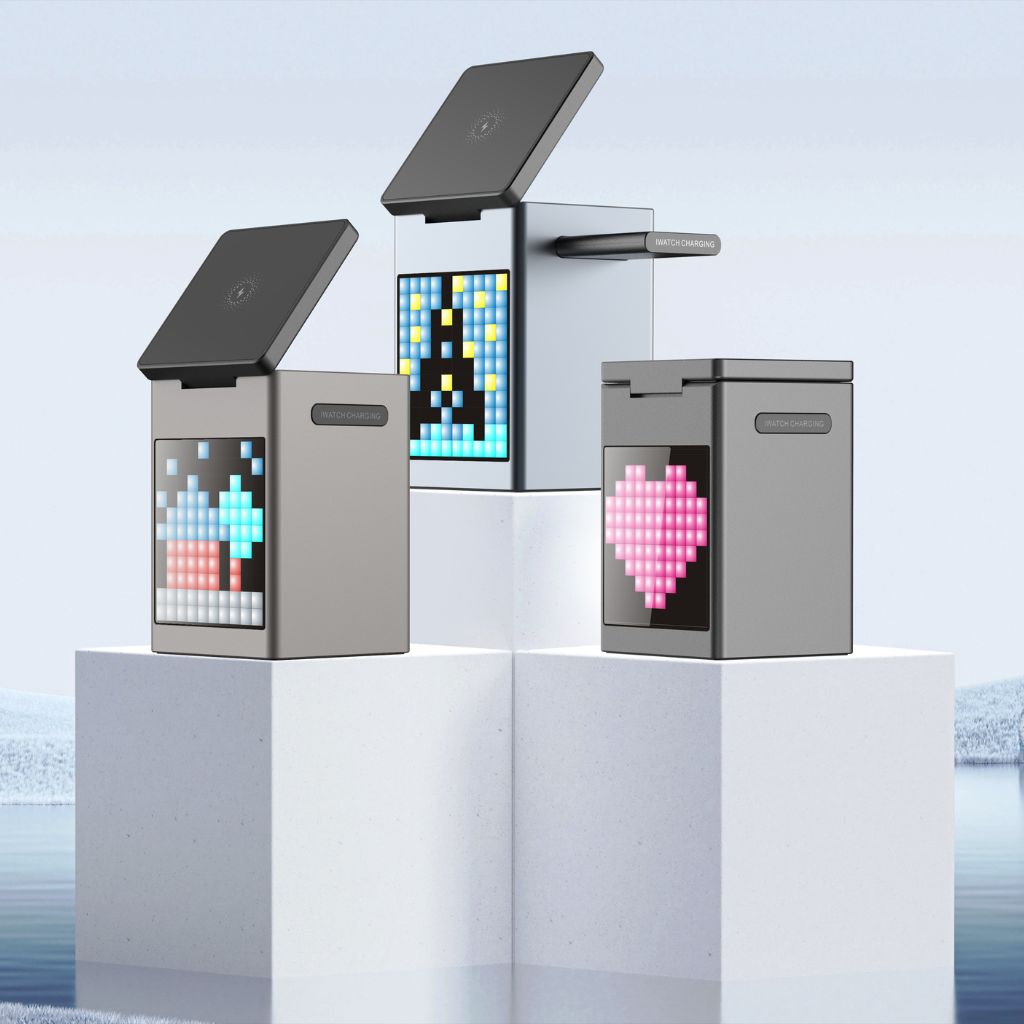 3 in 1 Magnetischer Ladegerät mit Wecker & Bluetooth-Lautsprecher für Apple