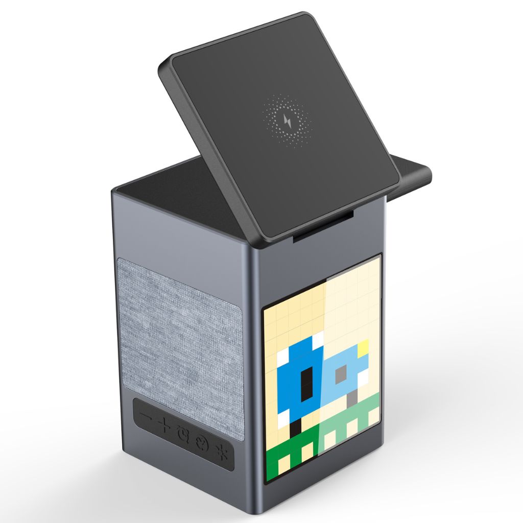 3 in 1 Magnetischer Ladegerät mit Wecker & Bluetooth-Lautsprecher für Apple