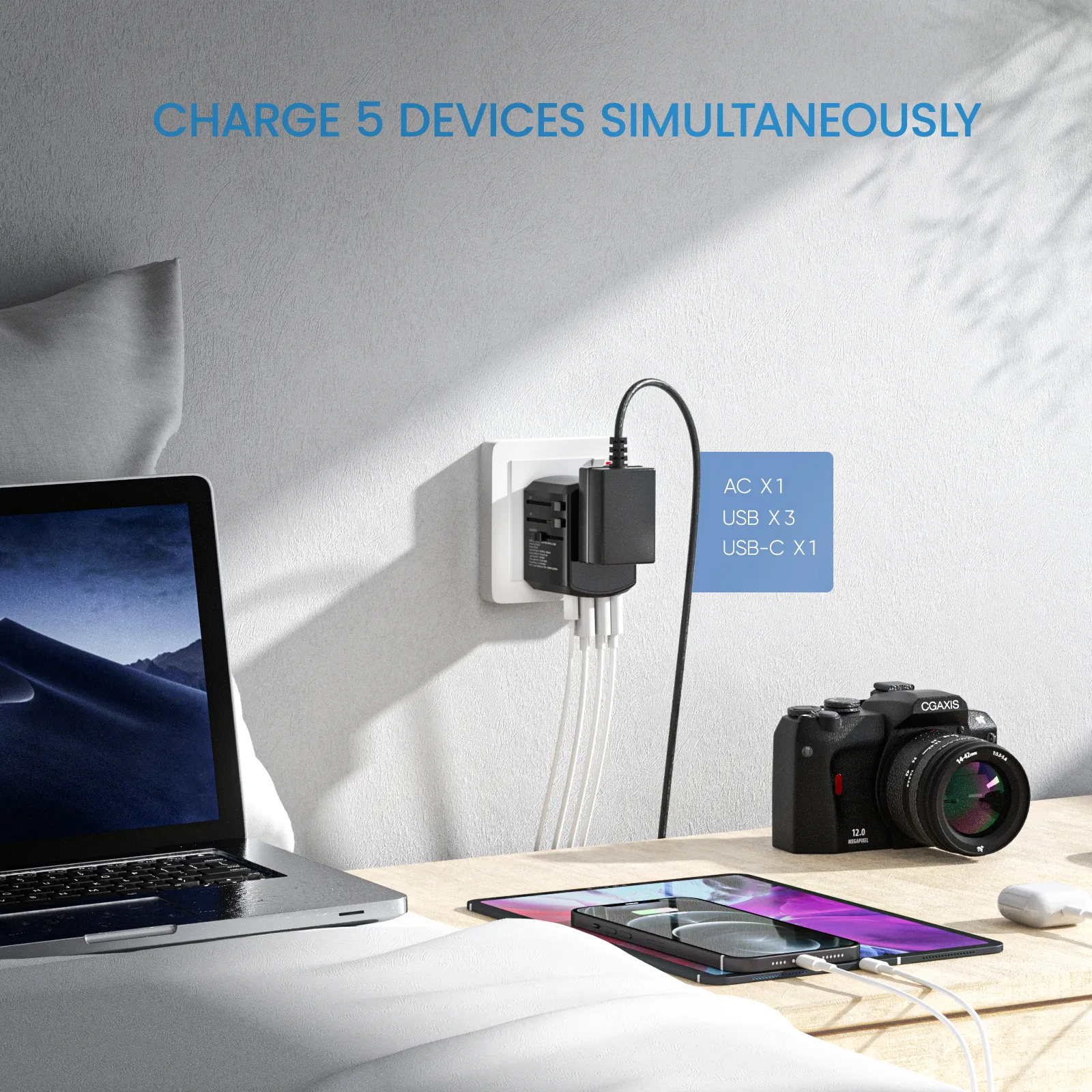 Ultimatives Reise-Power-Hub: All-in-One Universaladapter