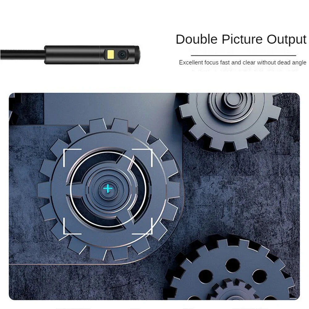 Dual-Linsen-Endoskopkamera AN100 - Wasserdicht IP68, 9 LED, Weiches/Starres Kabel für Smartphone (5,5 mm/8 mm)