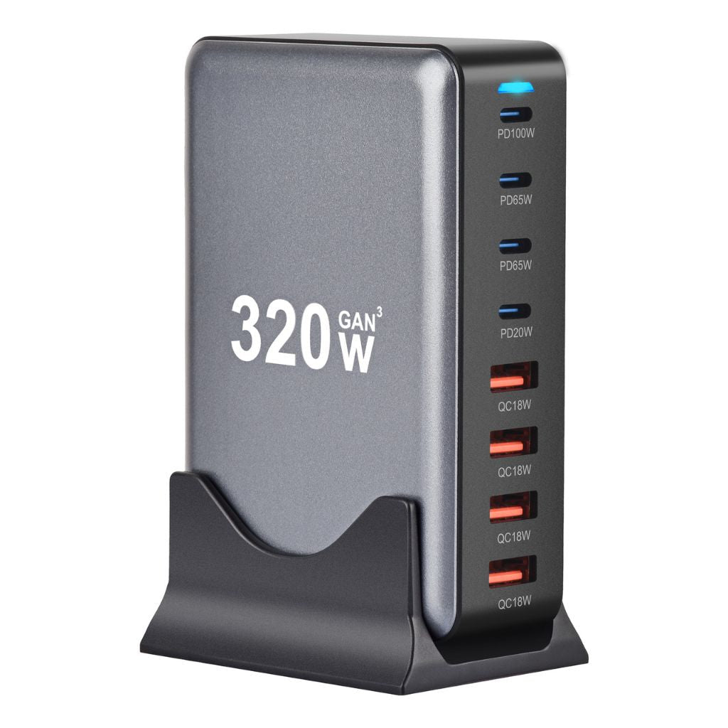 320W GaN 8-Port USB-C Ladegerät