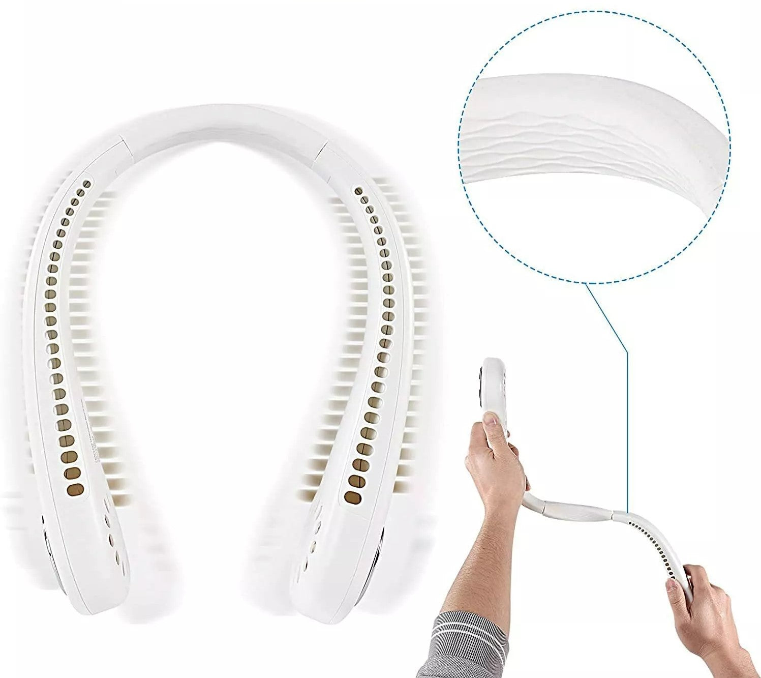 Tragbare Nackenventilatoren 360° Kühlender Nackenband Batteriebetiante Ventilatoren