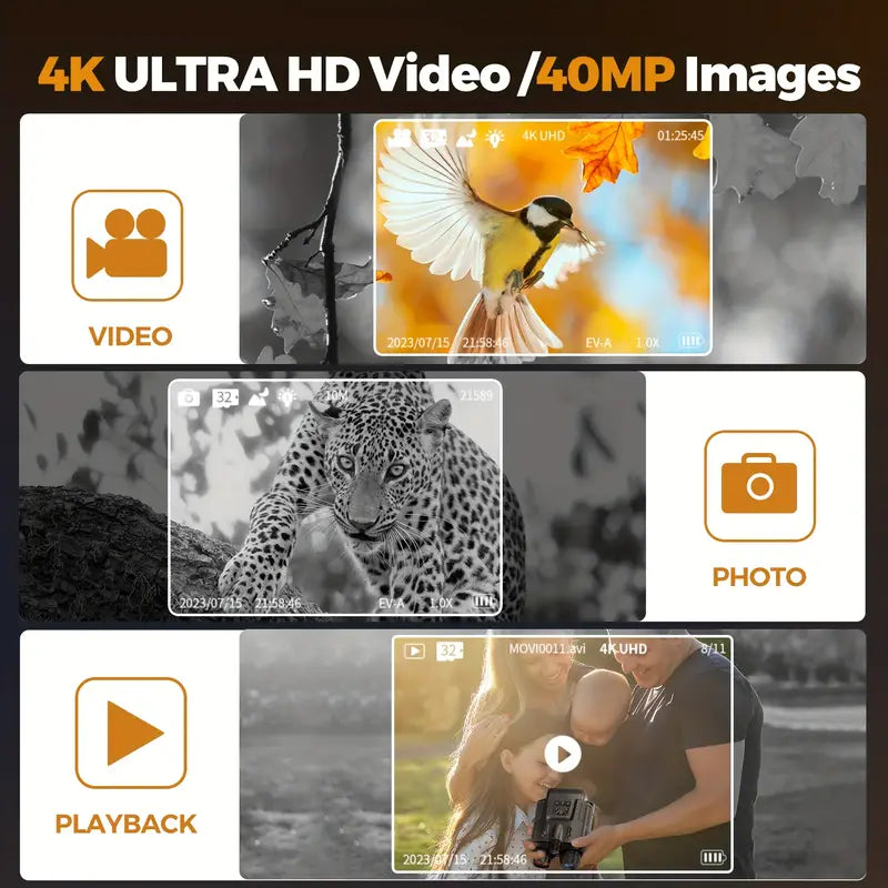 Monokular mit Nachtsicht Infrarot 8x Zoom | Fernglas mit integriertem 5000mAh Akku