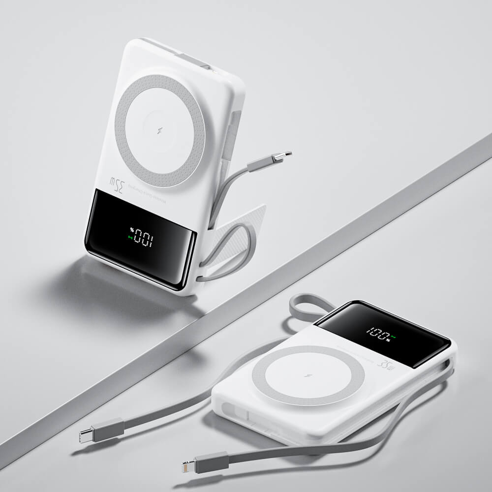35W MagSafe Wireless Powerbank mit eingebauten Kabeln