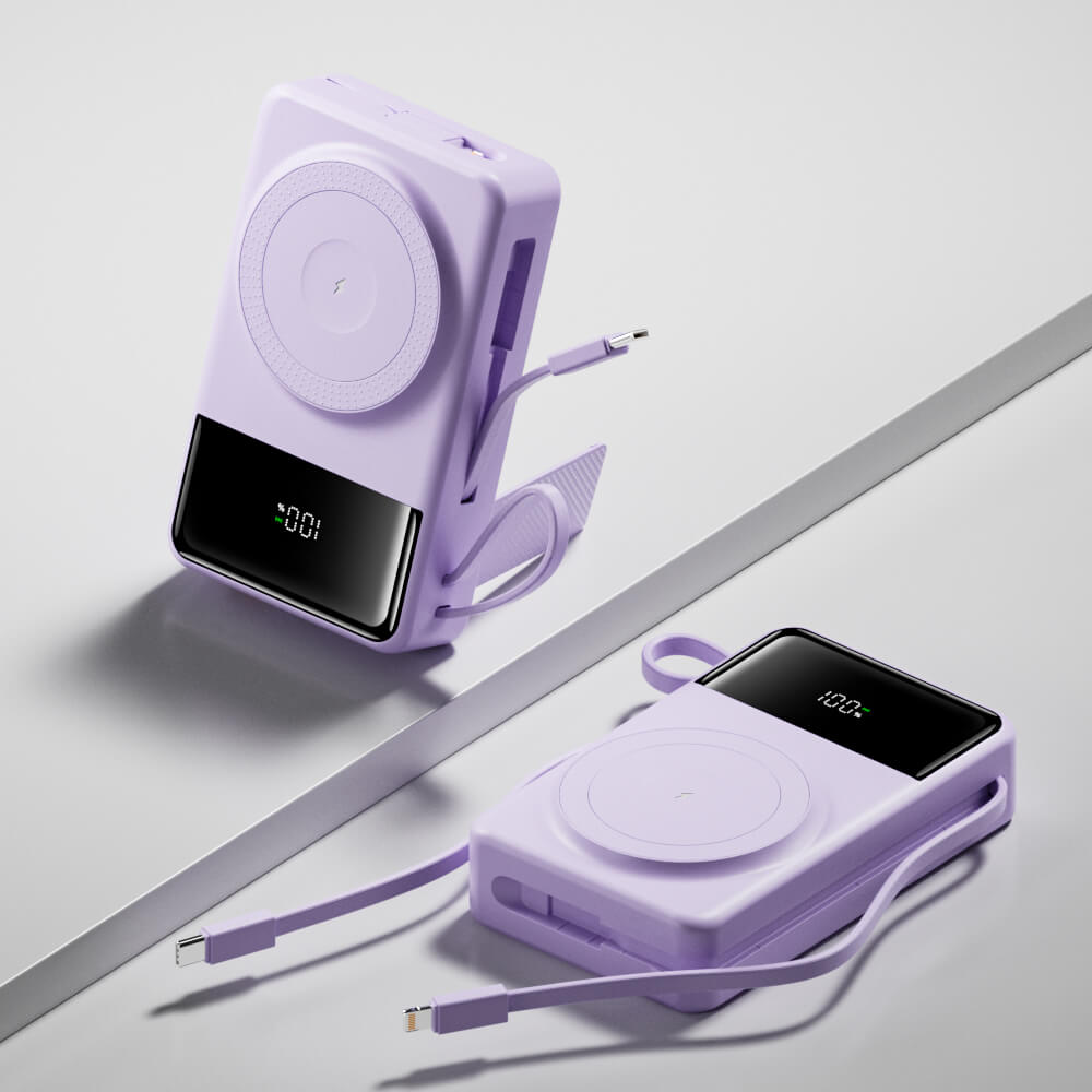 35W MagSafe Wireless Powerbank mit eingebauten Kabeln