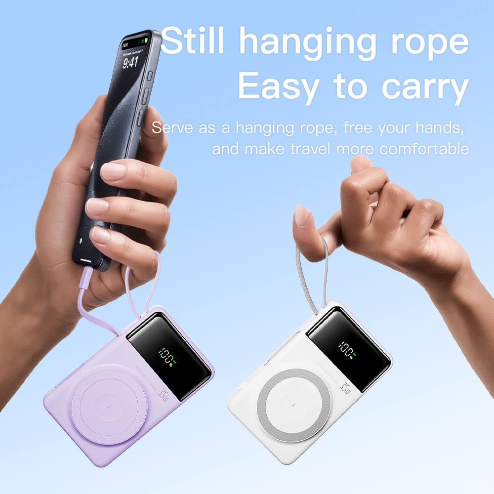 35W MagSafe Wireless Powerbank mit eingebauten Kabeln