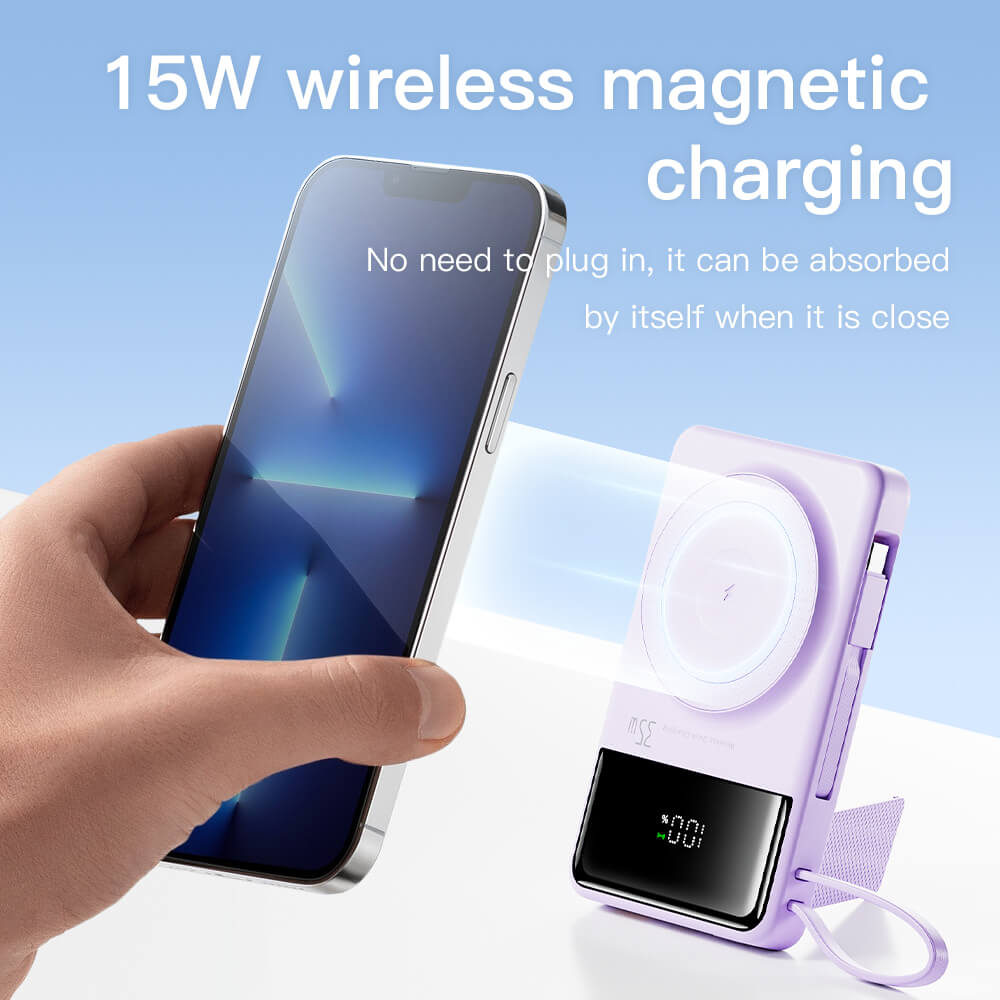 35W MagSafe Wireless Powerbank mit eingebauten Kabeln