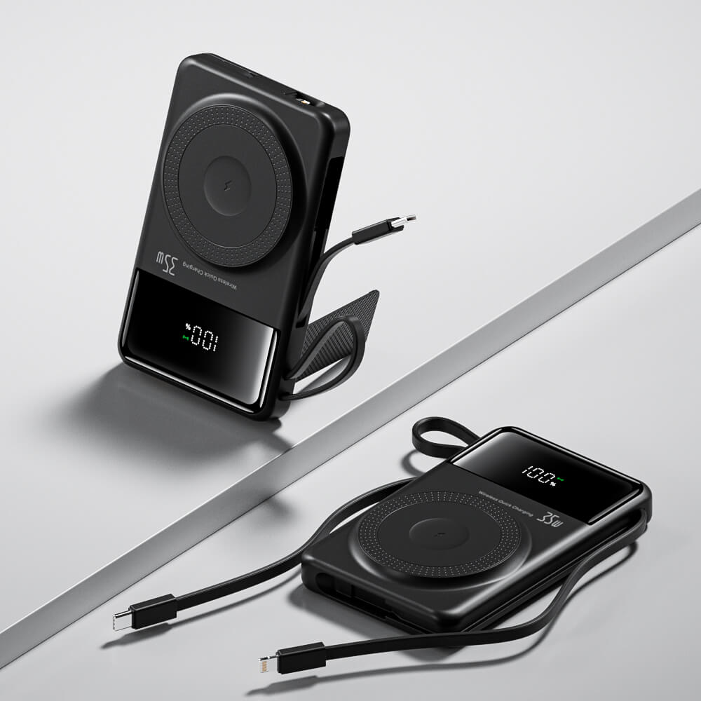 35W MagSafe Wireless Powerbank mit eingebauten Kabeln