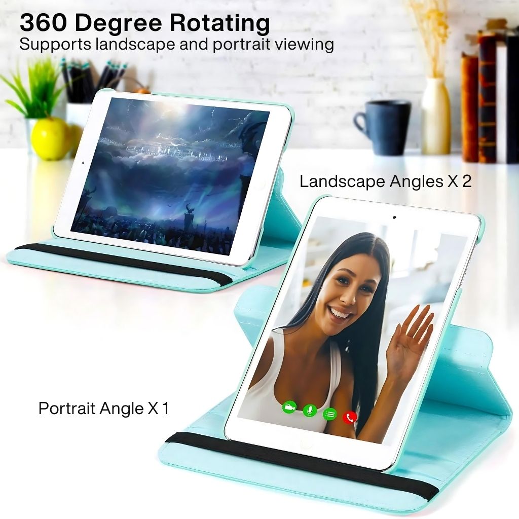 Leder Folio Hülle mit Standfuß für iPad