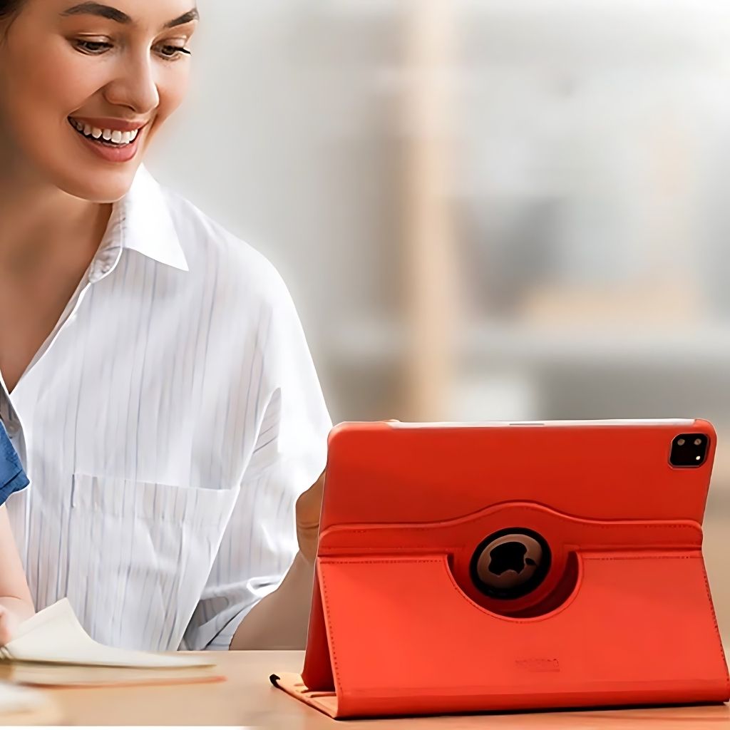 Leder Folio Hülle mit Standfuß für iPad
