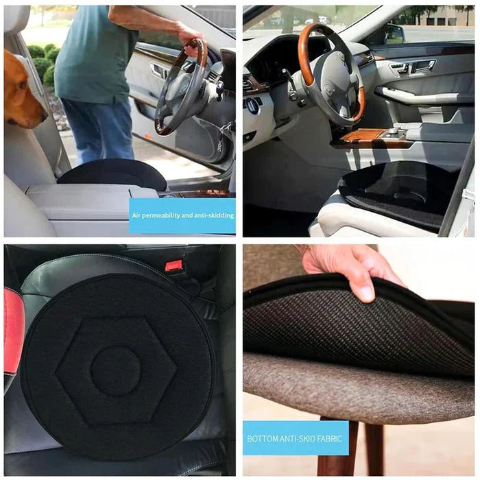Drehbares Sitzkissen - 360 drehbares Sitzkissen Pivot-Disc-Pad für Senioren, Drehstuhl-Hilfe zum einfachen Drehen vom Auto in den Rollstuhl
