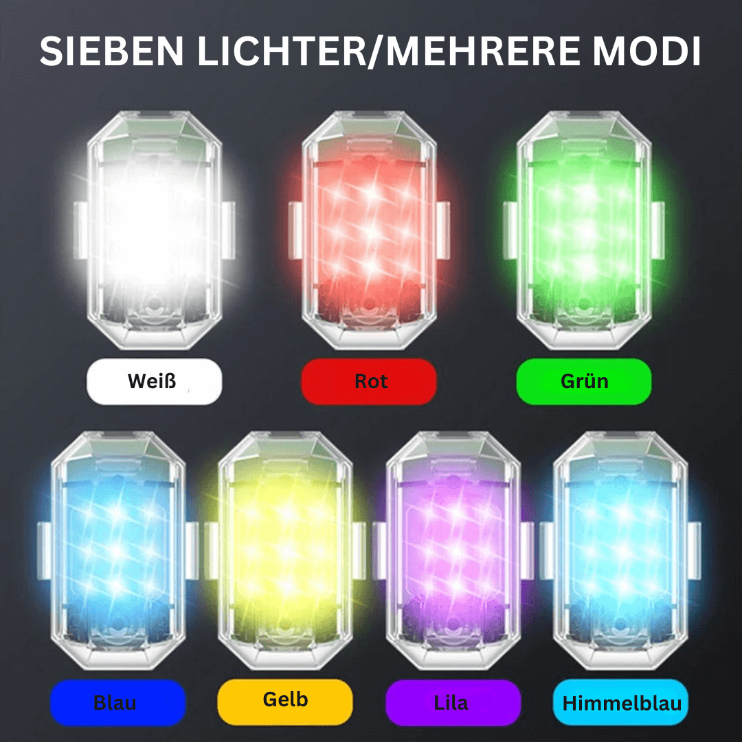 LED Taschenlampe, 7 Farben, 7 Modi, Wasserdicht