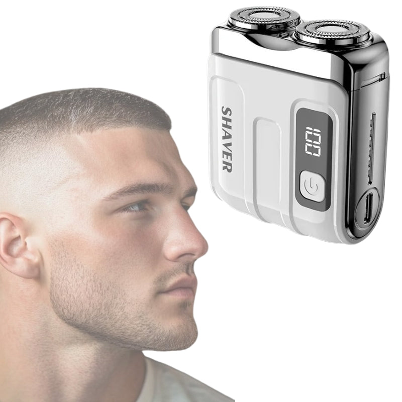 Taschen-Elektro-Rasierer mit Flex-Rotary-System, wasserdicht, QuickCharge USB und MicroCut-Klingen – kompakter Reise-Rasierer