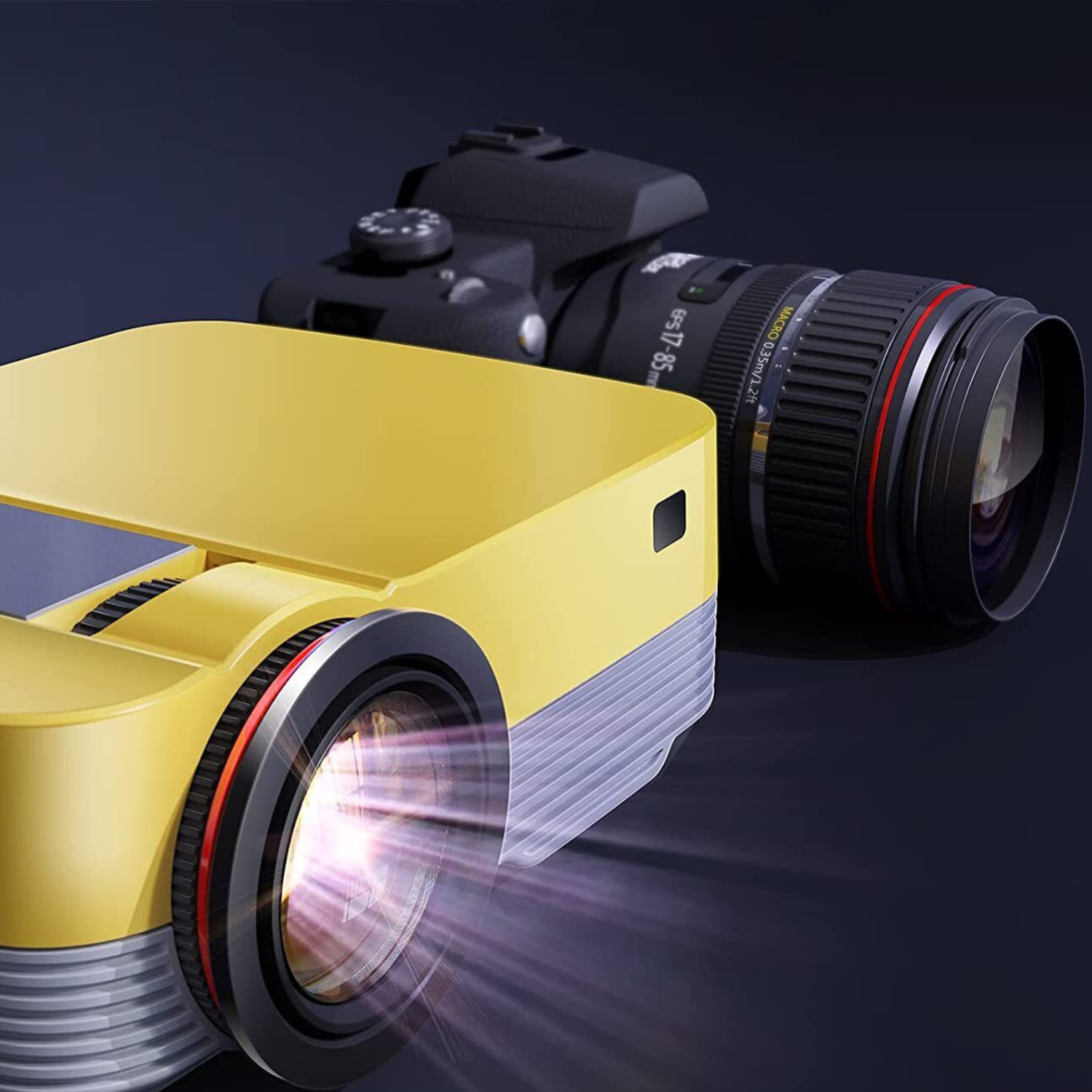 Tragbarer HD Mini Projektor 1080P, USB Multi-Gerät, Laptop & Mobil, Kompakt mit Stativ