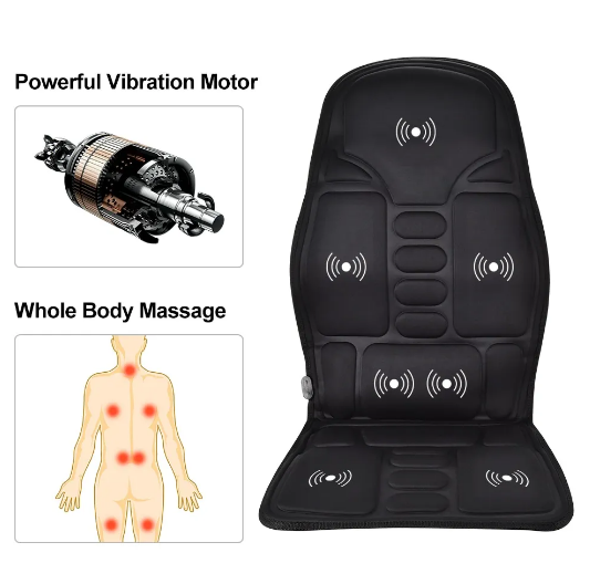 Triple-Action Massageauflage Shiatsu Rollen Vibration mit Wärme für Rücken & Auto