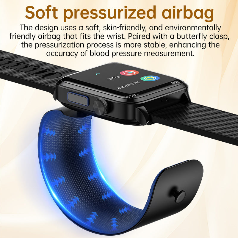 Hochpräzise Airbag-Blutdruck-Smartwatch ECG-Herzfrequenz-Blutzucker Harnsäure Blutfette Blutsauerstoff Schlaf