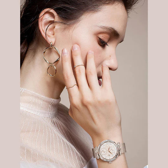Zelara - Luxus Diamanten Zifferblatt Multifunktional Runde Smart Uhren