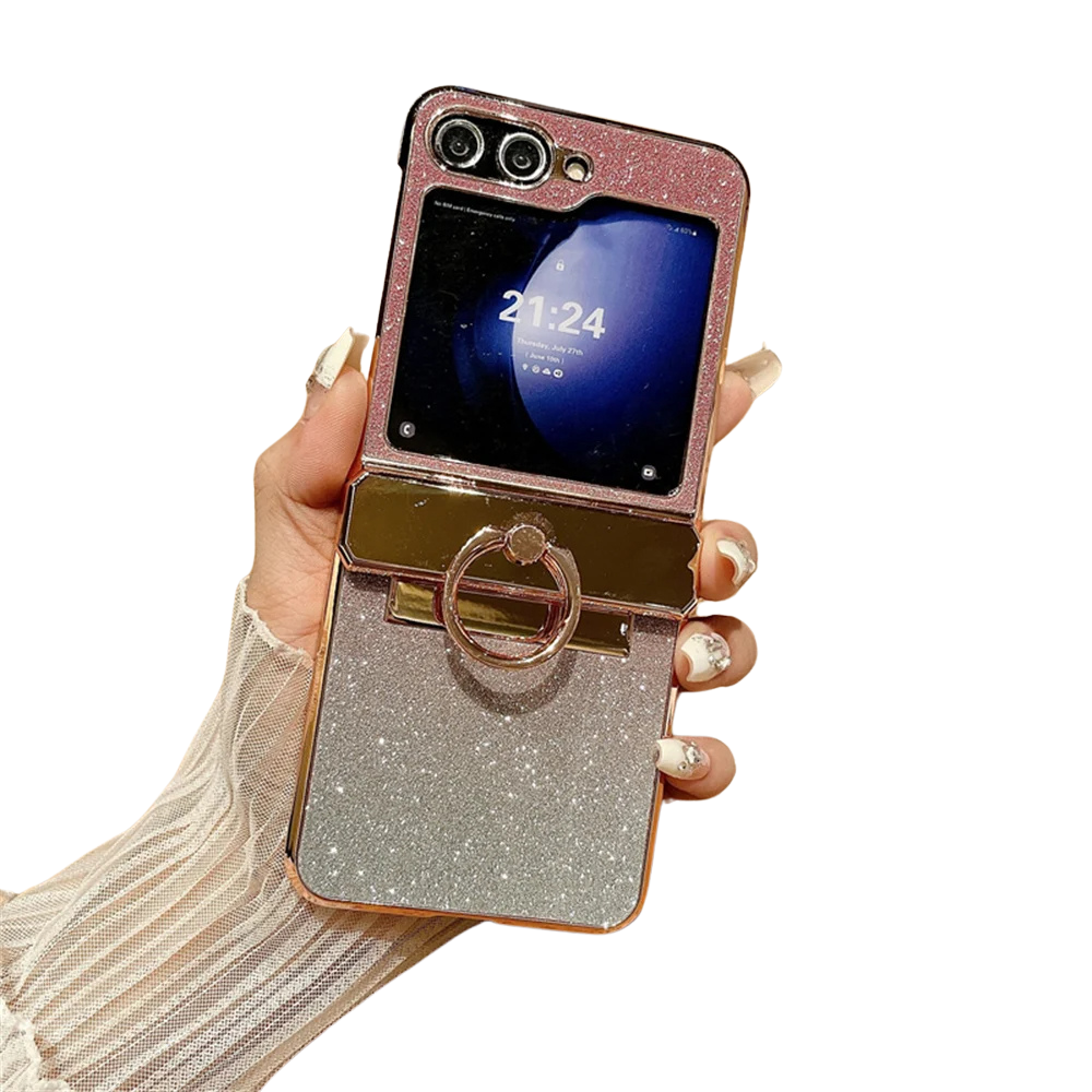 Gradient Glitter Diamond Samsung Z Flip Ring Halter Hülle