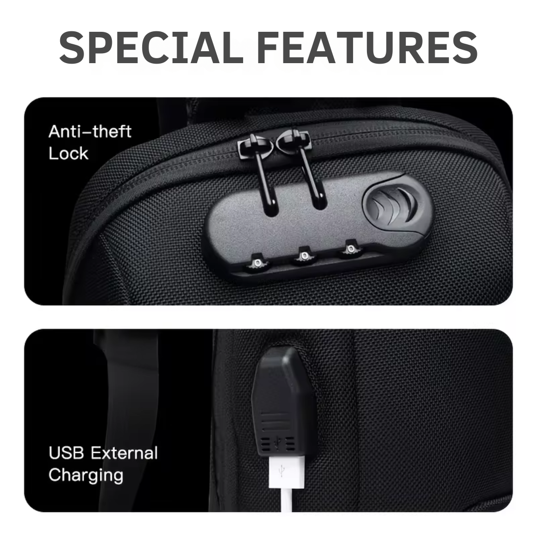 Diebstahlgeschützte Umhängetasche mit USB-Ladegerät – Sicher, Stilvoll und Funktional