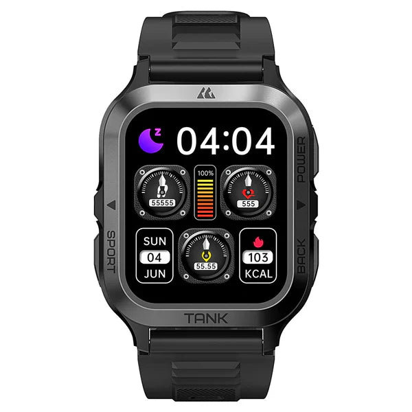 PROTANK S4 - Smartwatch mit Fitness-Tracker, Herzfrequenzmonitor, GPS und wasserdichtem Design für Sport und Alltag