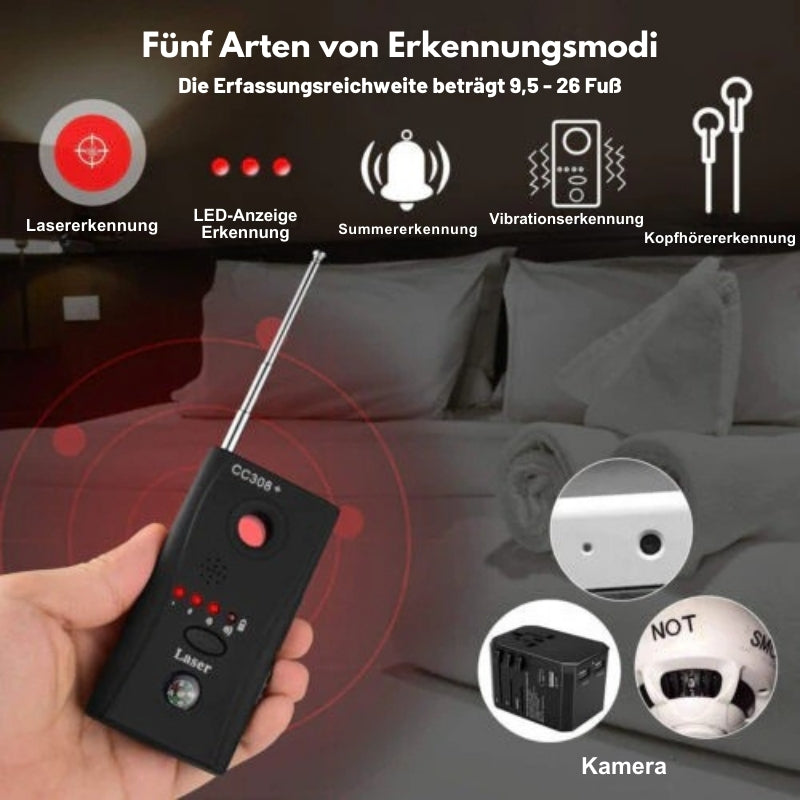 Zelara - Versteckte Kamera und Wanzendetektor mit Objektivsucher und RF Scanner