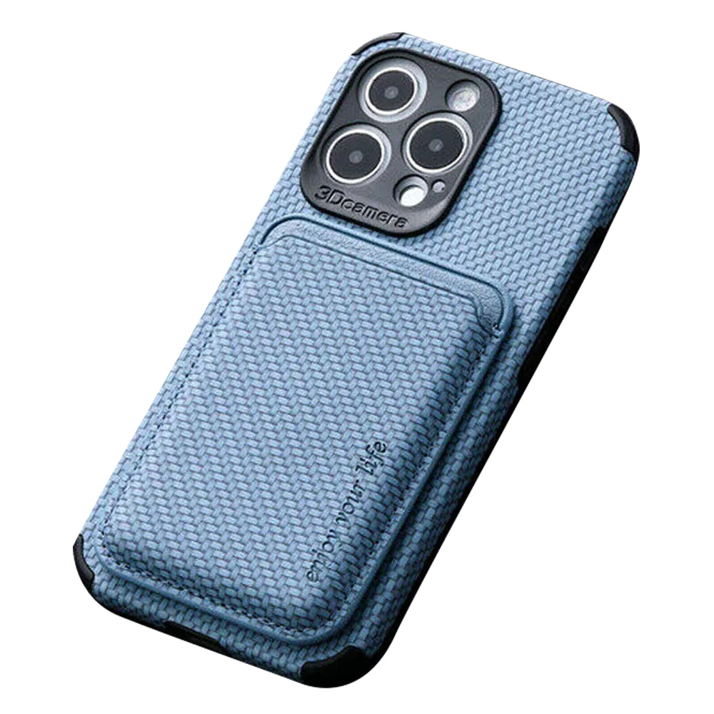 Hochwertiges Kohlefaser-Magnetgehäuse mit Kartenhalter iPhone Hulle | MagSafe Wallet Case Schutzhülle mit Rundumschutz und Kameralinsenschutz | Panzertasche Handyhülle für Apple iPhone 15/14/13/12/11 Pro Max, Plus, Mini Cover | Limitierte Auflage