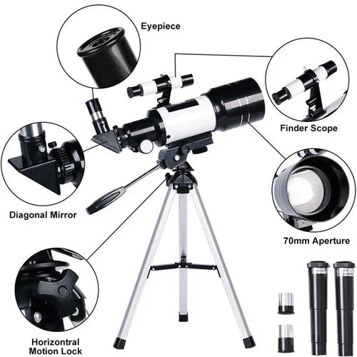 Erkunde die Sterne mit Leichtigkeit - professionelles Teleskop mit Stativ & 150x Zoom für Mondbeobachtungen