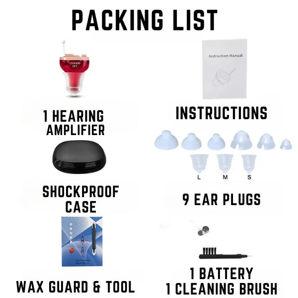 Unsichtbare Wiederaufladbare Hörgeräte mit Klarem Klang