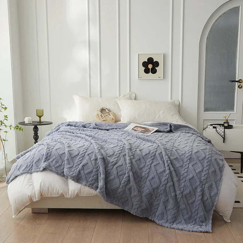 Kuscheldecke - Doppelseitig, Wolloptik, Weich