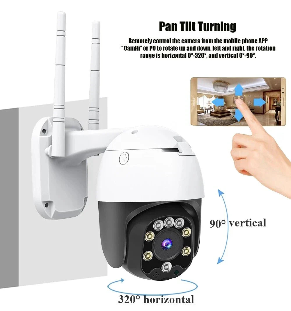 SD05W 5MP HD PTZ IP Kamera, 5x Zoom, Nachtsicht, Menschenerkennung, wasserdicht, H.265+, Outdoor Speed Dome CCTV