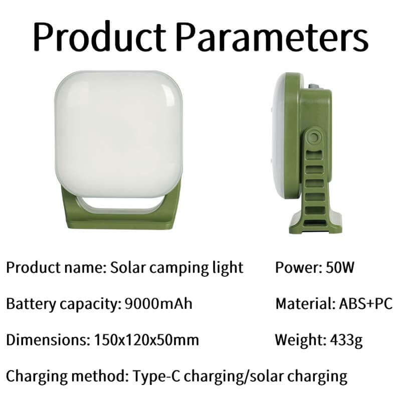 80W LED Solar Campinglampe mit Magnet & Zoom