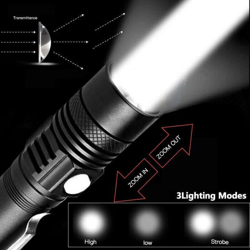 Zelara LED Taktische Taschenlampe Zoombar