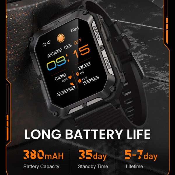 Titan Force Pro - Smart Fitness Tracker Smartwatch mit Herzfrequenzmonitor, GPS und wasserdichtem Design für Outdoor-Aktivitäten und den täglichen Gebrauch