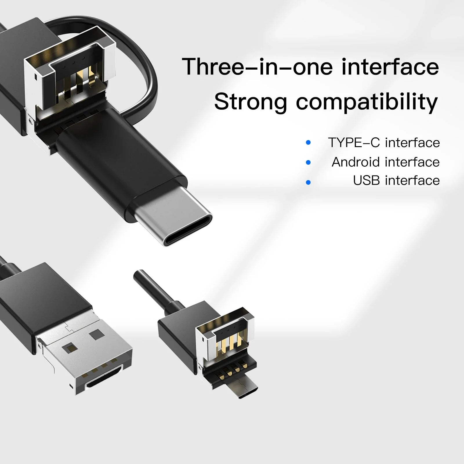 AN100 14mm Linse Endoskop Kamera für Autos, Micro USB Typ-C Android Smartphone PC, IP67 wasserdichte Inspektion