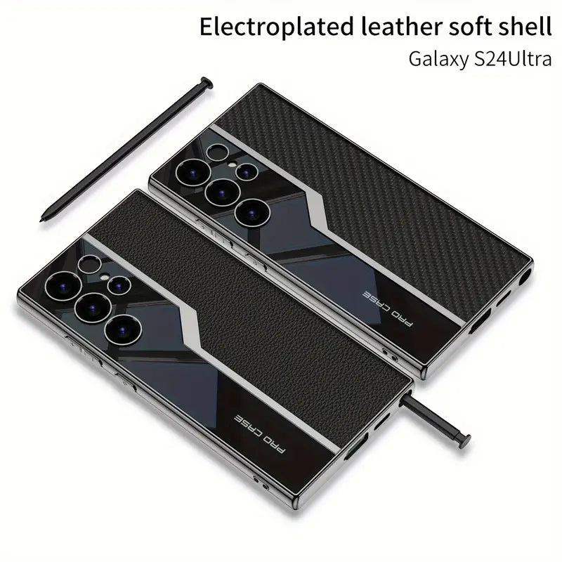 Super Lauf Ultra-dünn Einfache Elektroplattierung Leder Handyhülle Für Samsung Galaxy S25