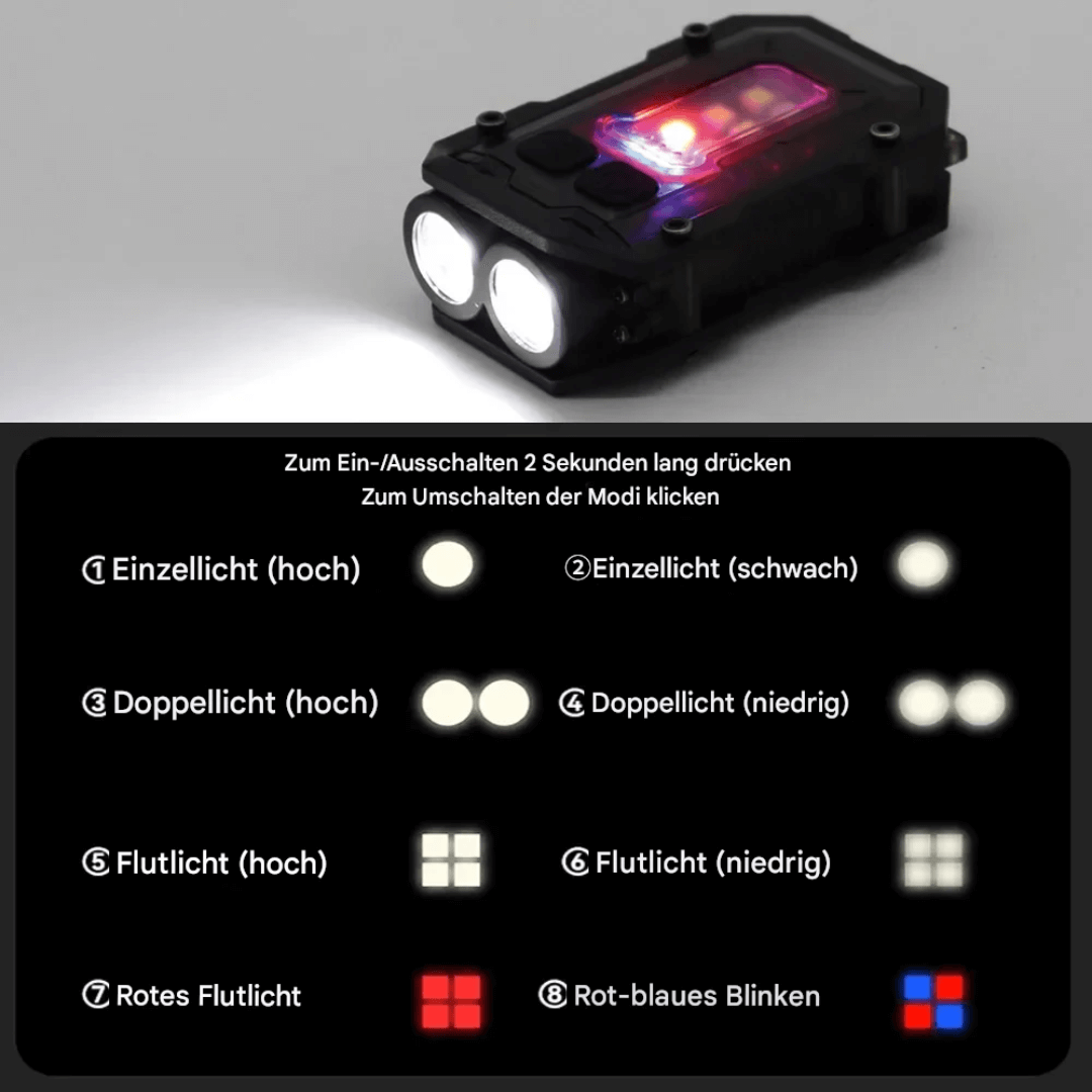 Taktische LED Taschenlampe, wiederaufladbar, Mini