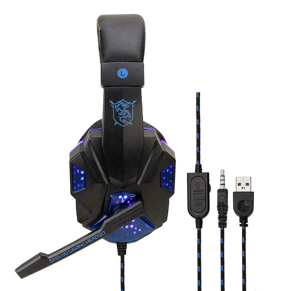 3.5mm Gaming-Headset Mikrophon LED Kopfhörer Stereo Bass Surround Für PC PS4 Xbox One