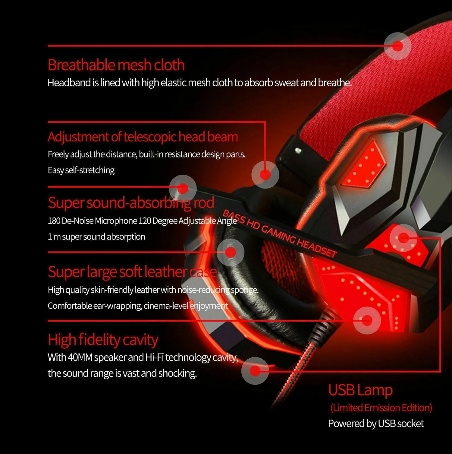 3.5mm Gaming-Headset Mikrophon LED Kopfhörer Stereo Bass Surround Für PC PS4 Xbox One
