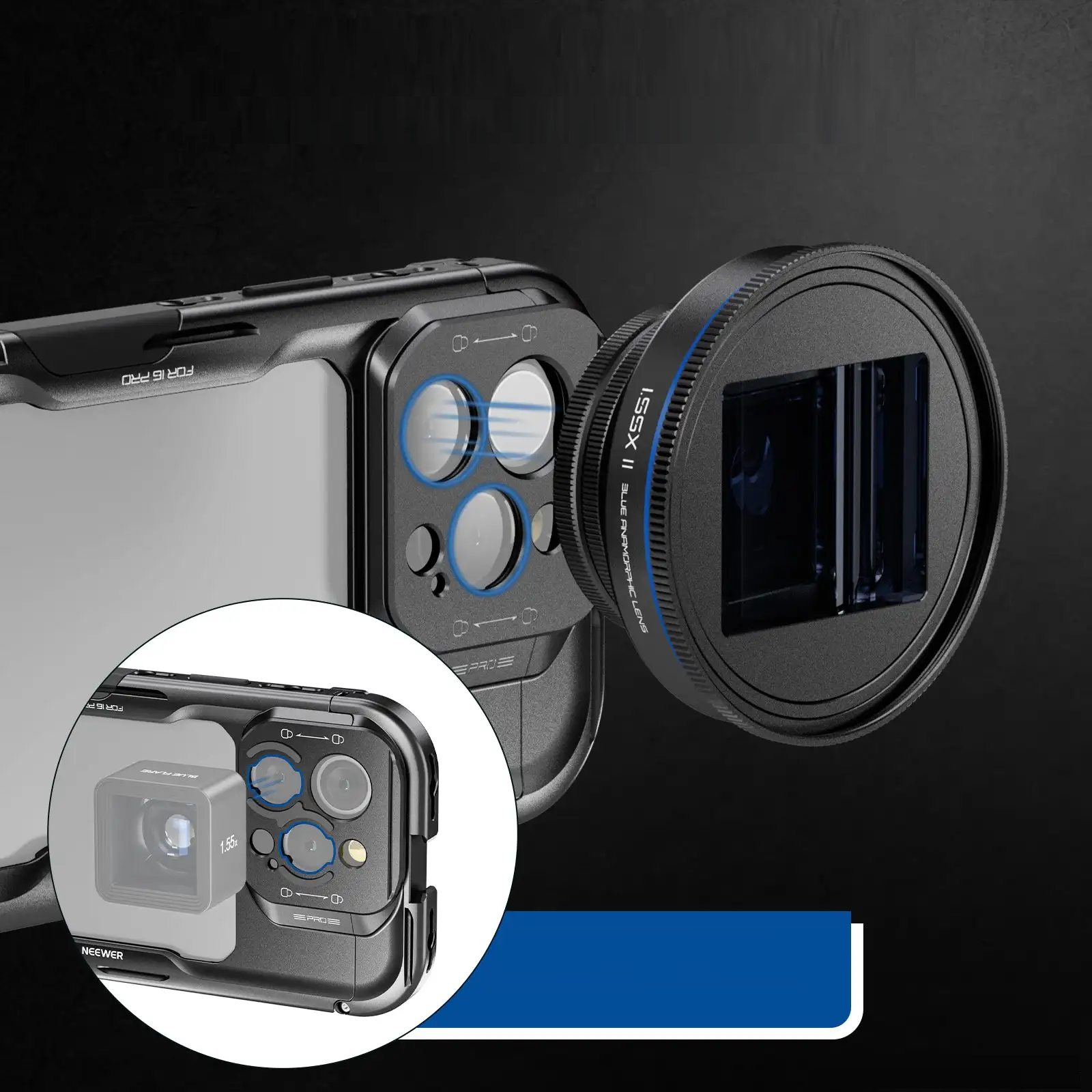 Phone Cage Video Rig mit dualen Griffen – Pro-Stabilisator für iPhone 15 Pro/Max Filmmaking & Vlogging