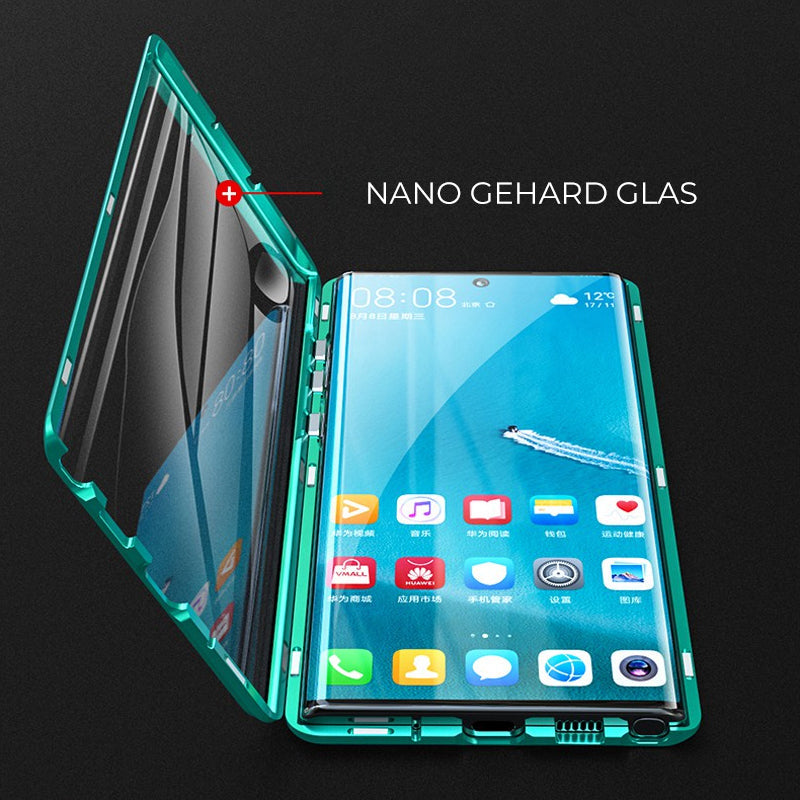 Magnetische gehärtete Glas doppelseitige Handytasche für Samsung