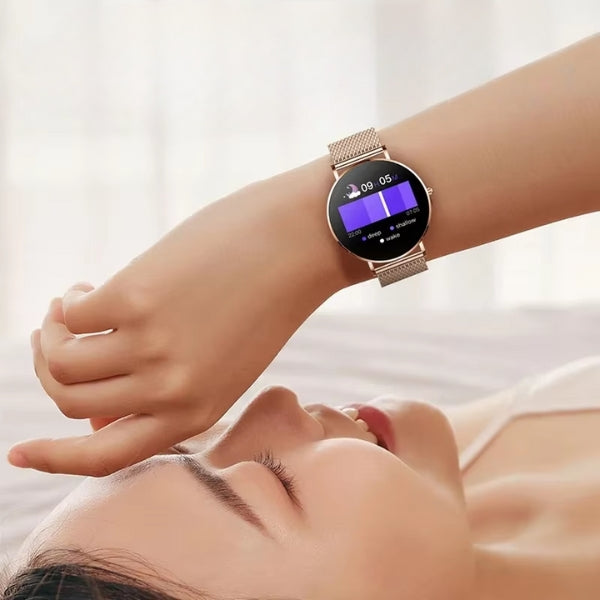 Ultra-Dünne Smartwatch für Damen – AMOLED-Display, Wasserdicht und Sportfunktionen
