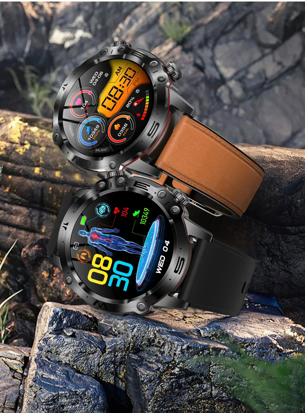 Smart Ware Pulse 2 High-End ECG PPG und Blutzuckerüberwachungs-Smartwatch