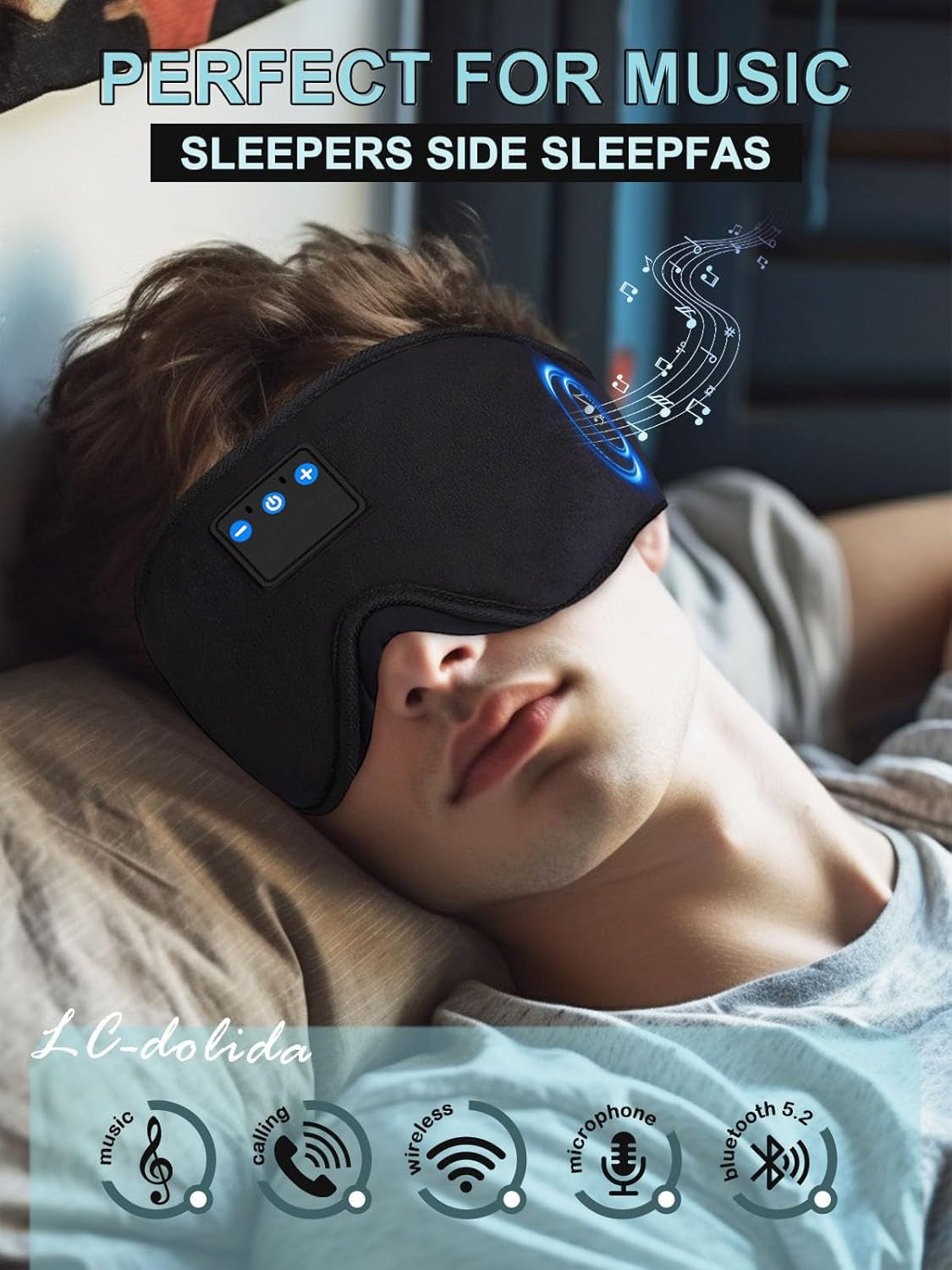 Bluetooth-Schlafmaske mit Kopfhörern