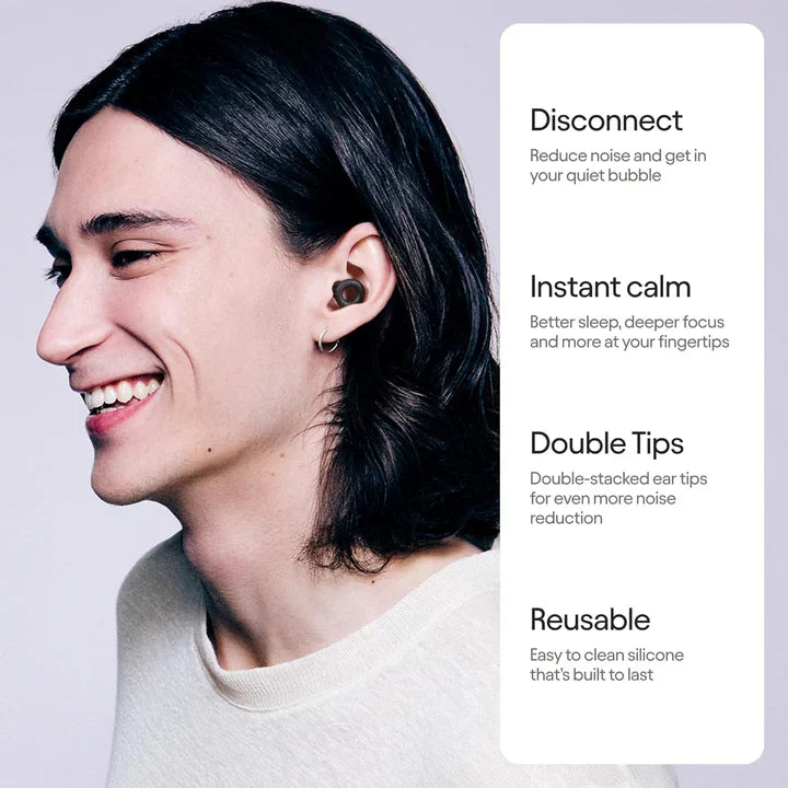 Quiet 2 Plus – Wiederverwendbare Ohrstöpsel mit Doppelspitzen für Schlaf und Konzentration