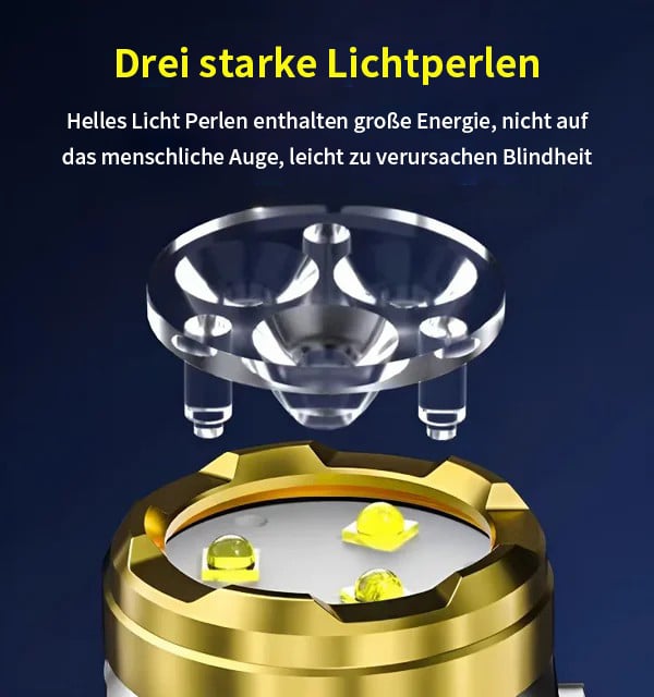 Deutsche dreiäugige Monster-Mini-Super-Power-Taschenlampe