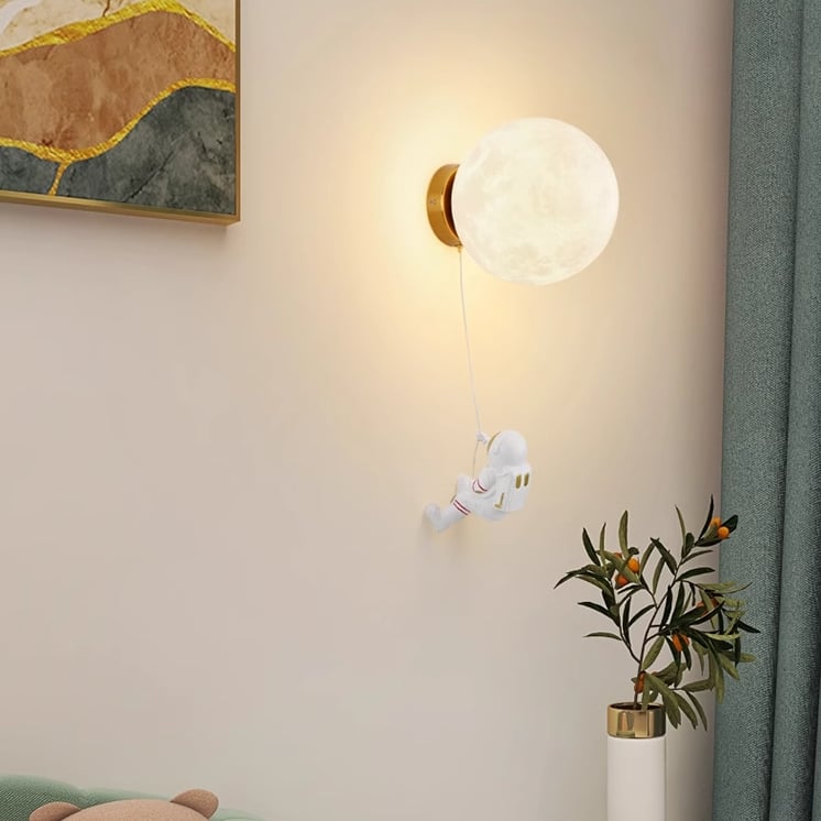 Creative Moon Astronaut Wandleuchte | 3D-gedruckt | Nachhaltiges Design