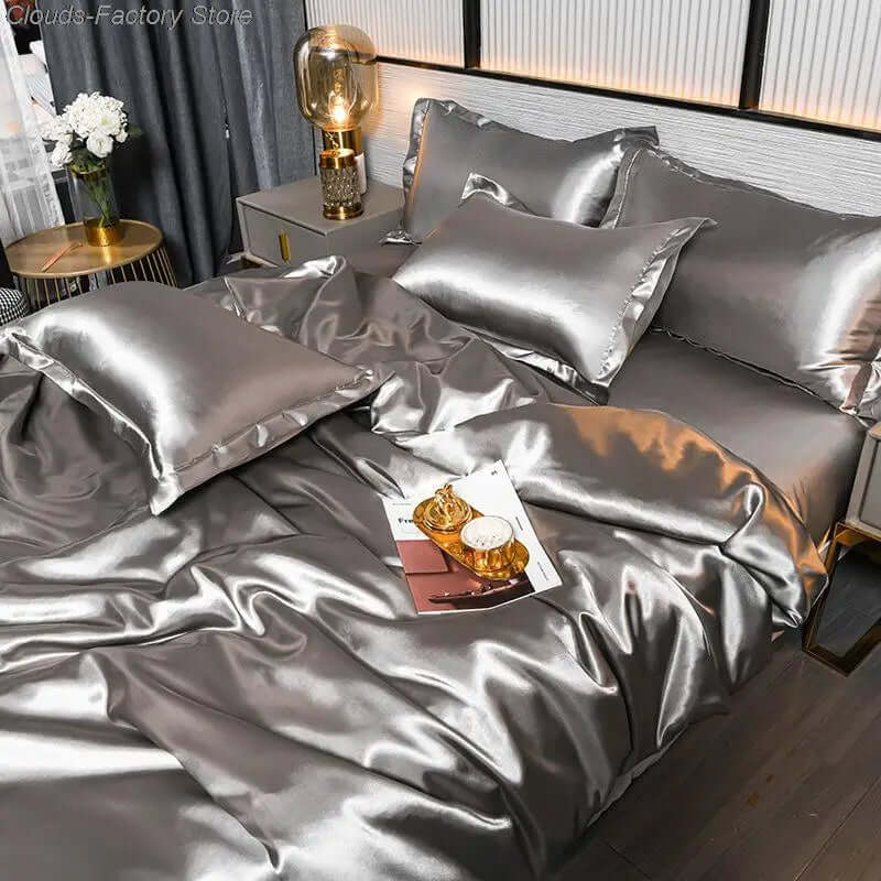 Satin-Bettbezug Set für Luxuriösen Schlafkomfort