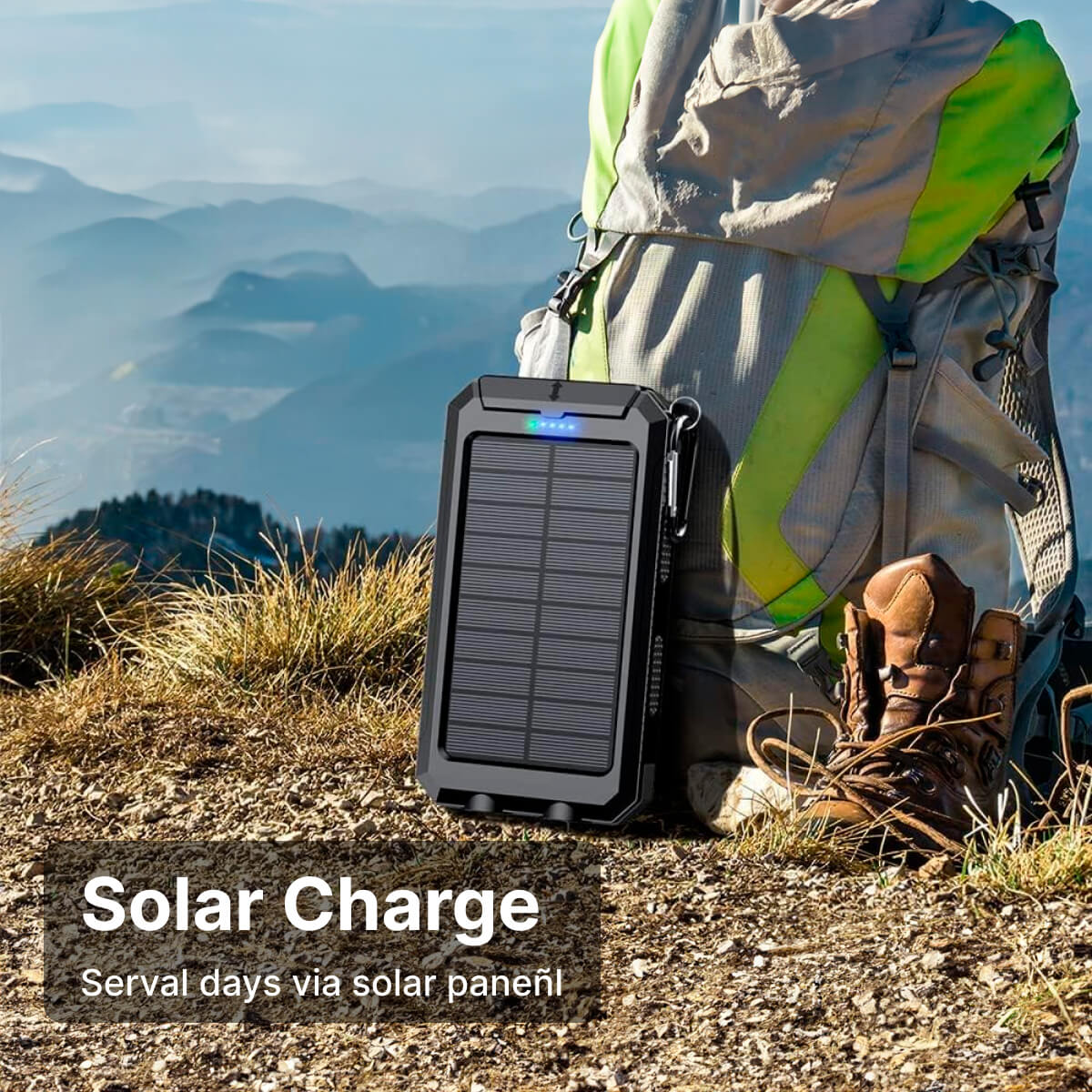 20000mAh Wasserdichte Powerbank mit Solartechnologie