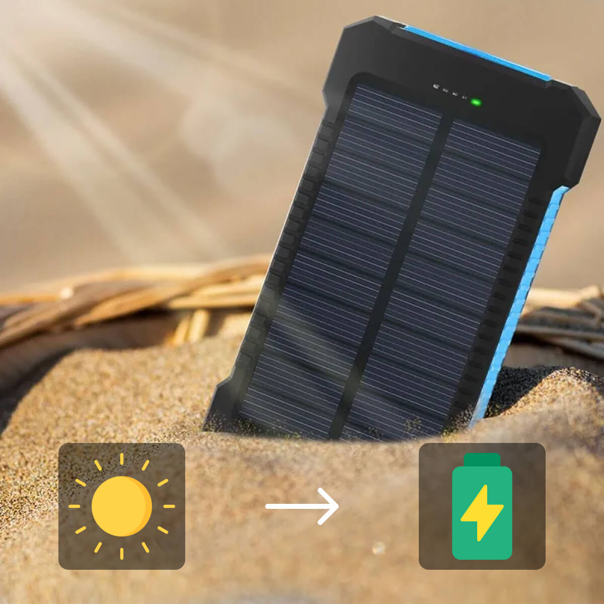 20000mAh Wasserdichte Powerbank mit Solartechnologie